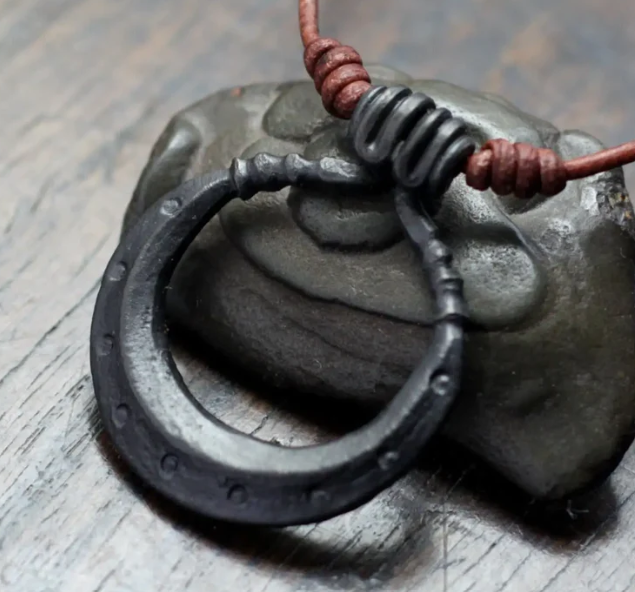 forged iron pendant