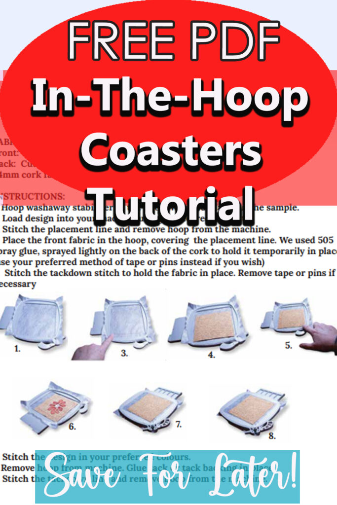 free pdf in the hoop coasters tutorial