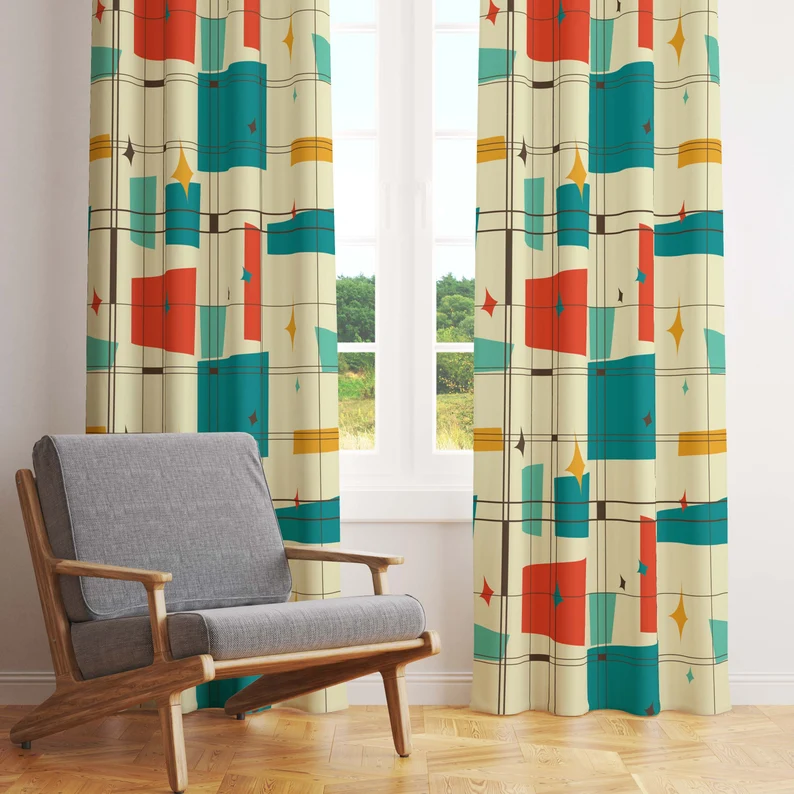 mid century modern curtains