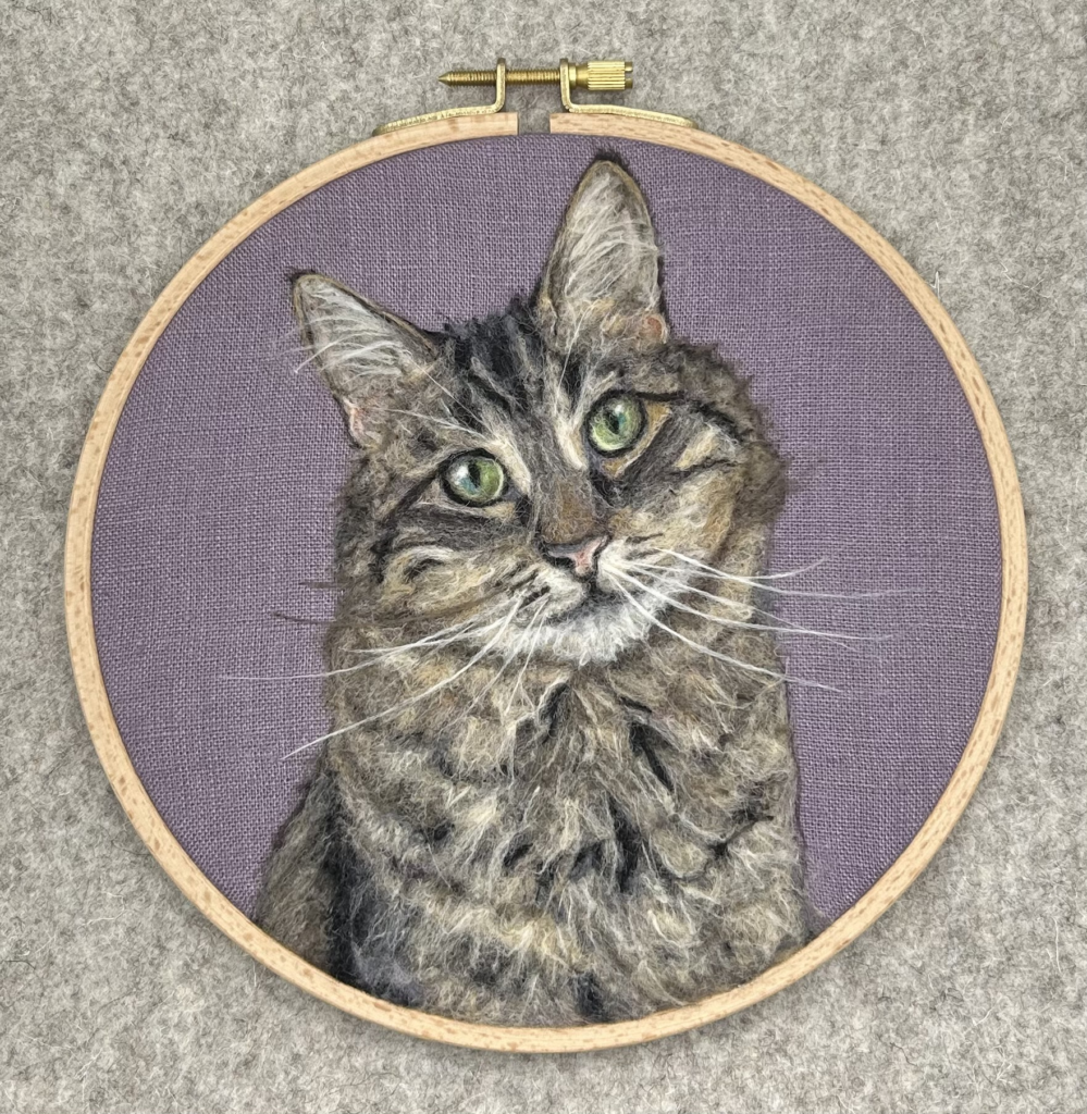felted cat portrait